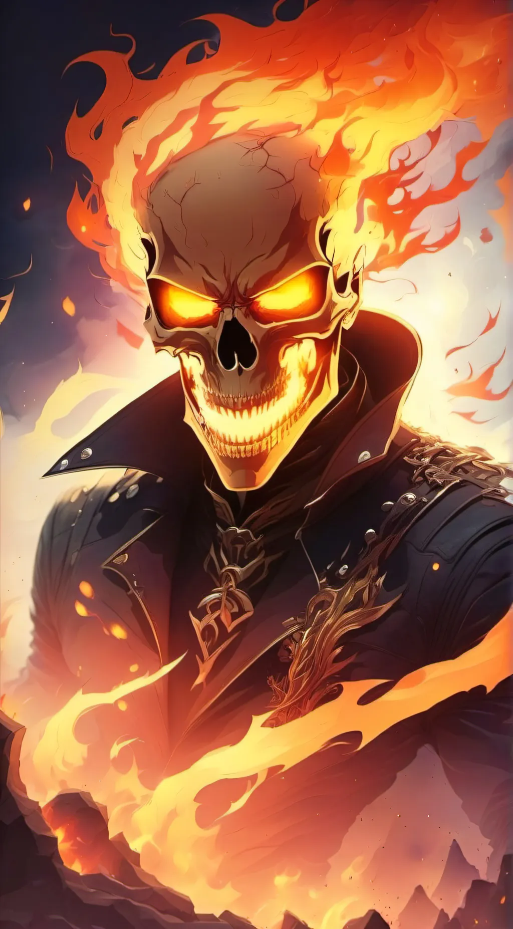 ai character: Ghost Rider background