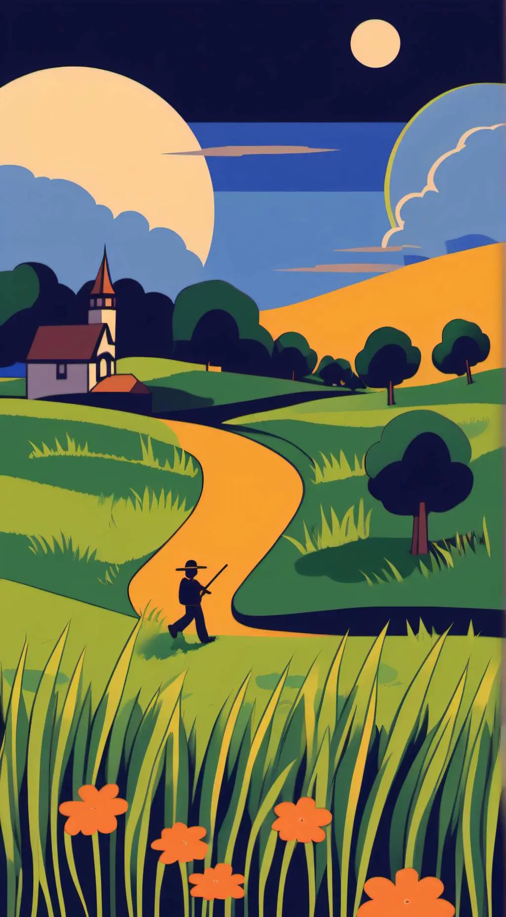 ai character: touch grass background
