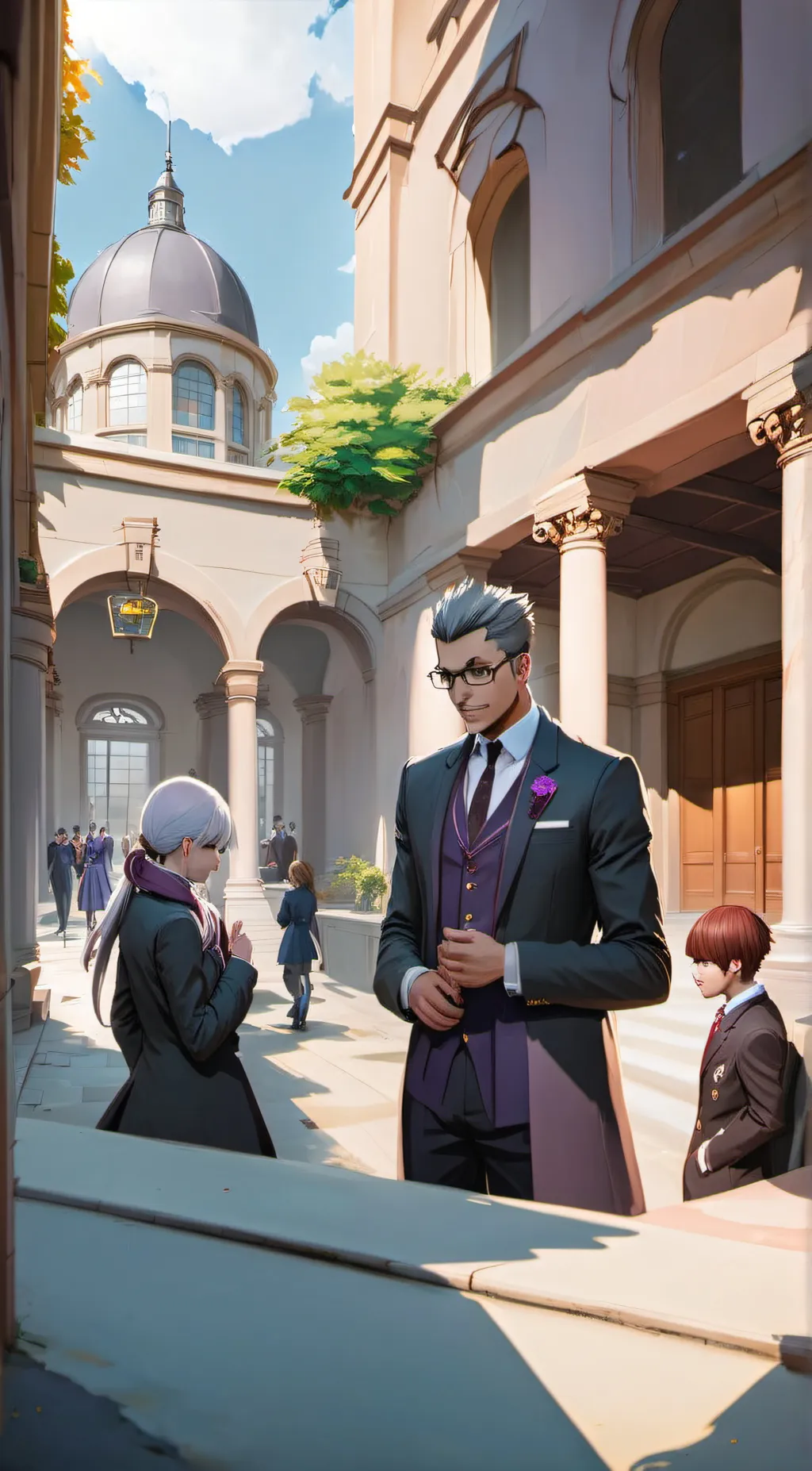 ai character: Hopes peak academy background