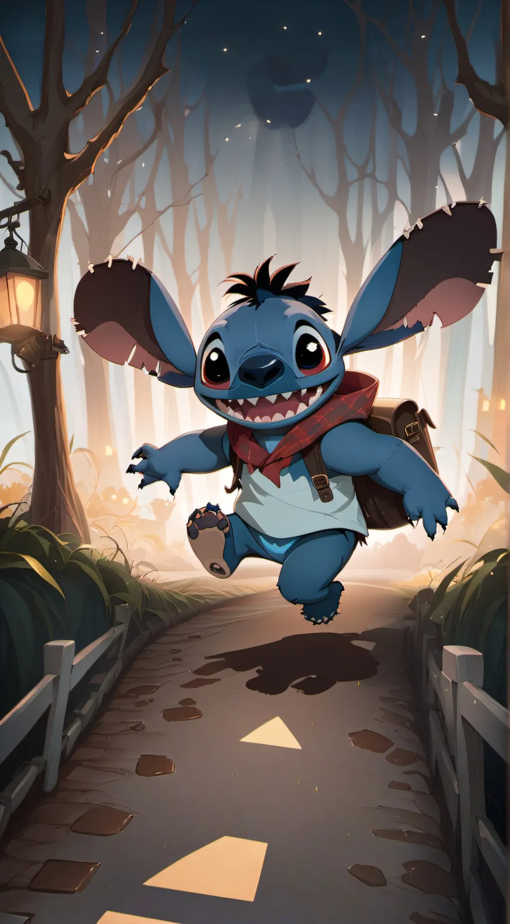 ai character: Stitch🩵 background