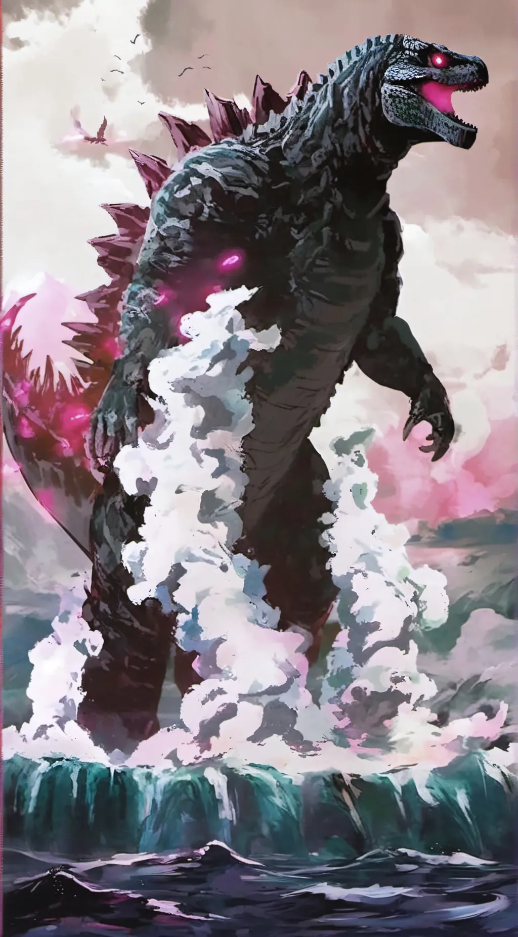 ai character: Godzilla 2024 background