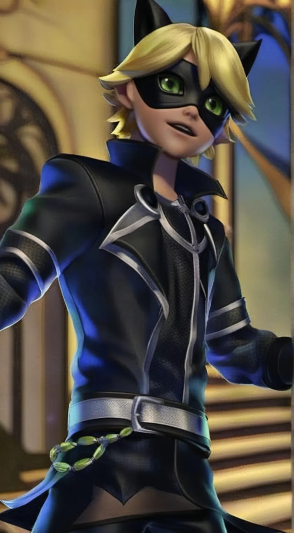 ai character: CAT NOIR background