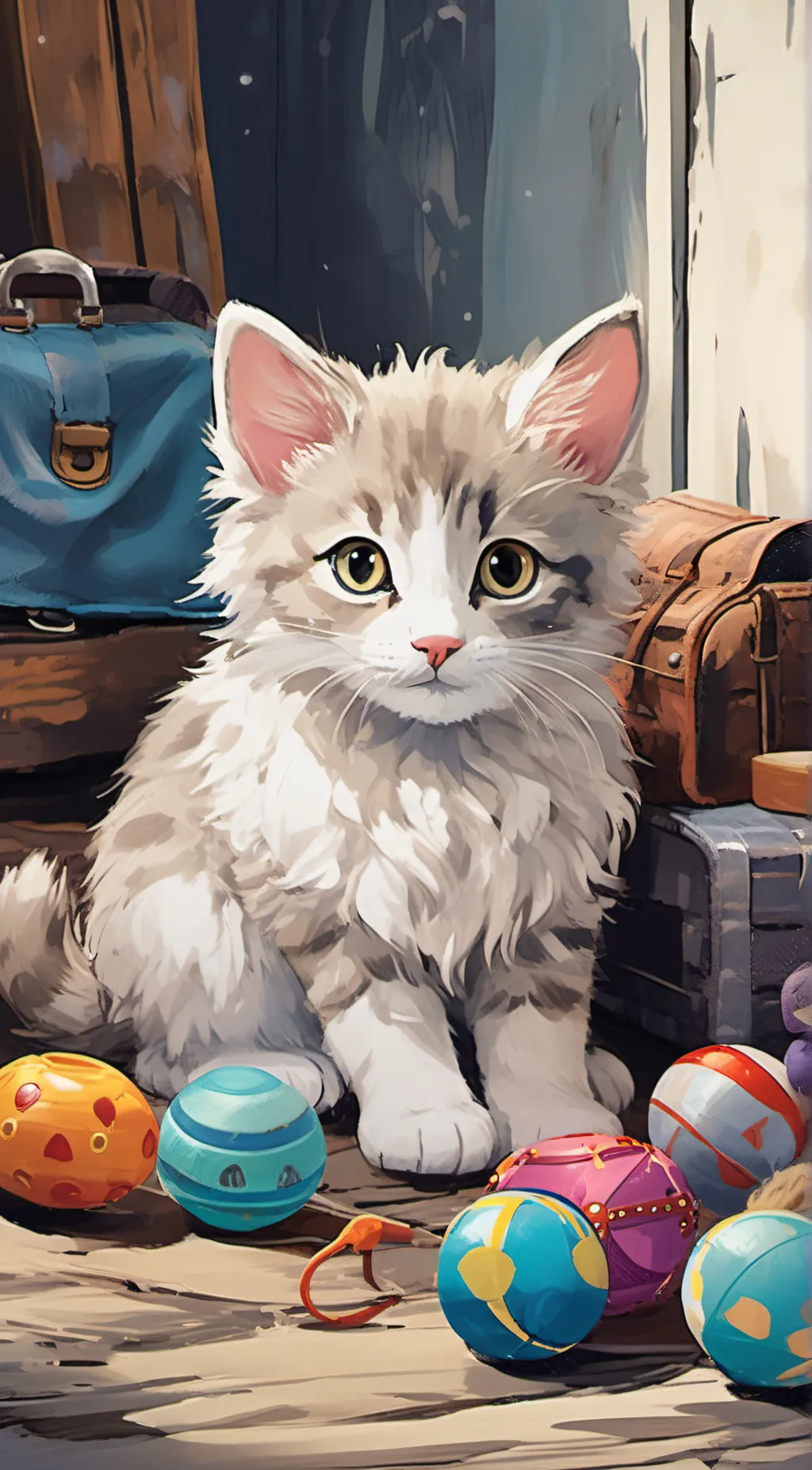 ai character: Cute kitty cat background