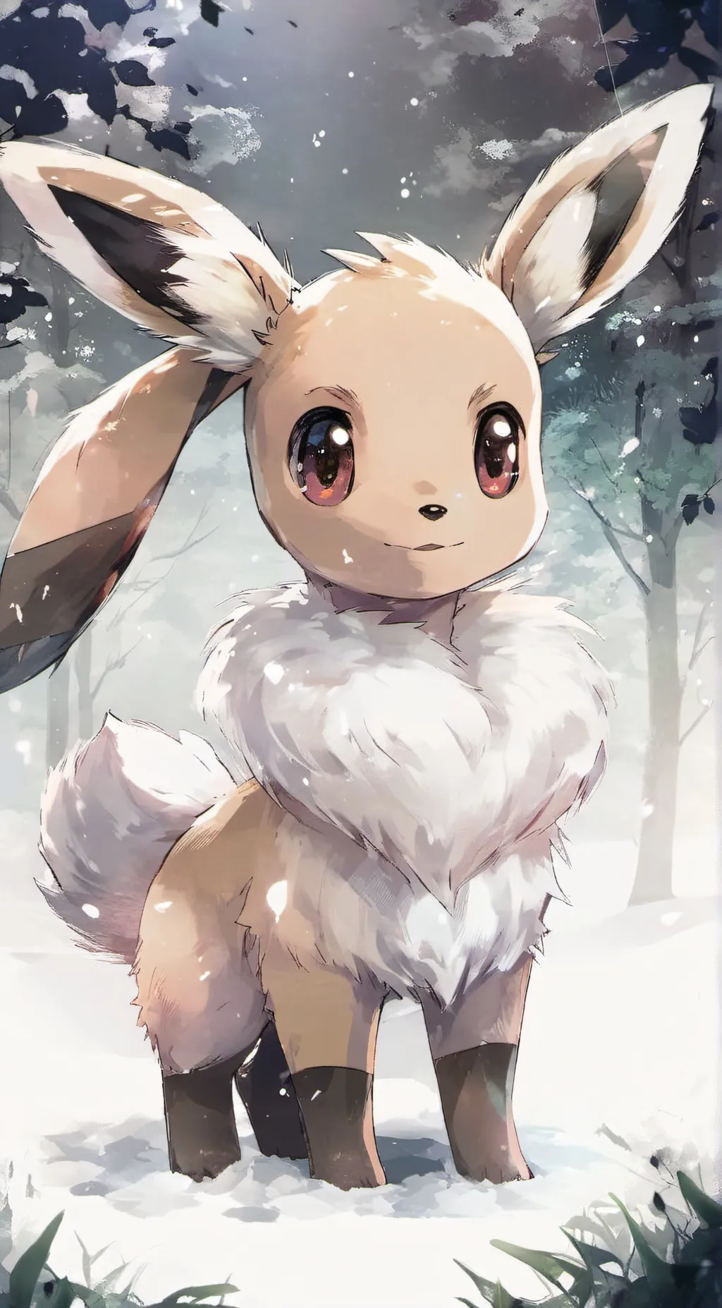 ai character: Eevee  background