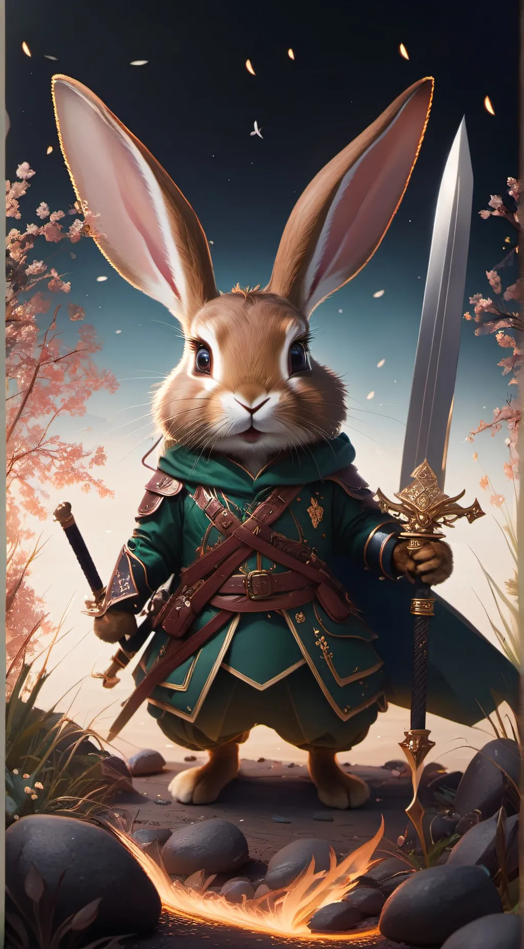 ai character: The green ember background