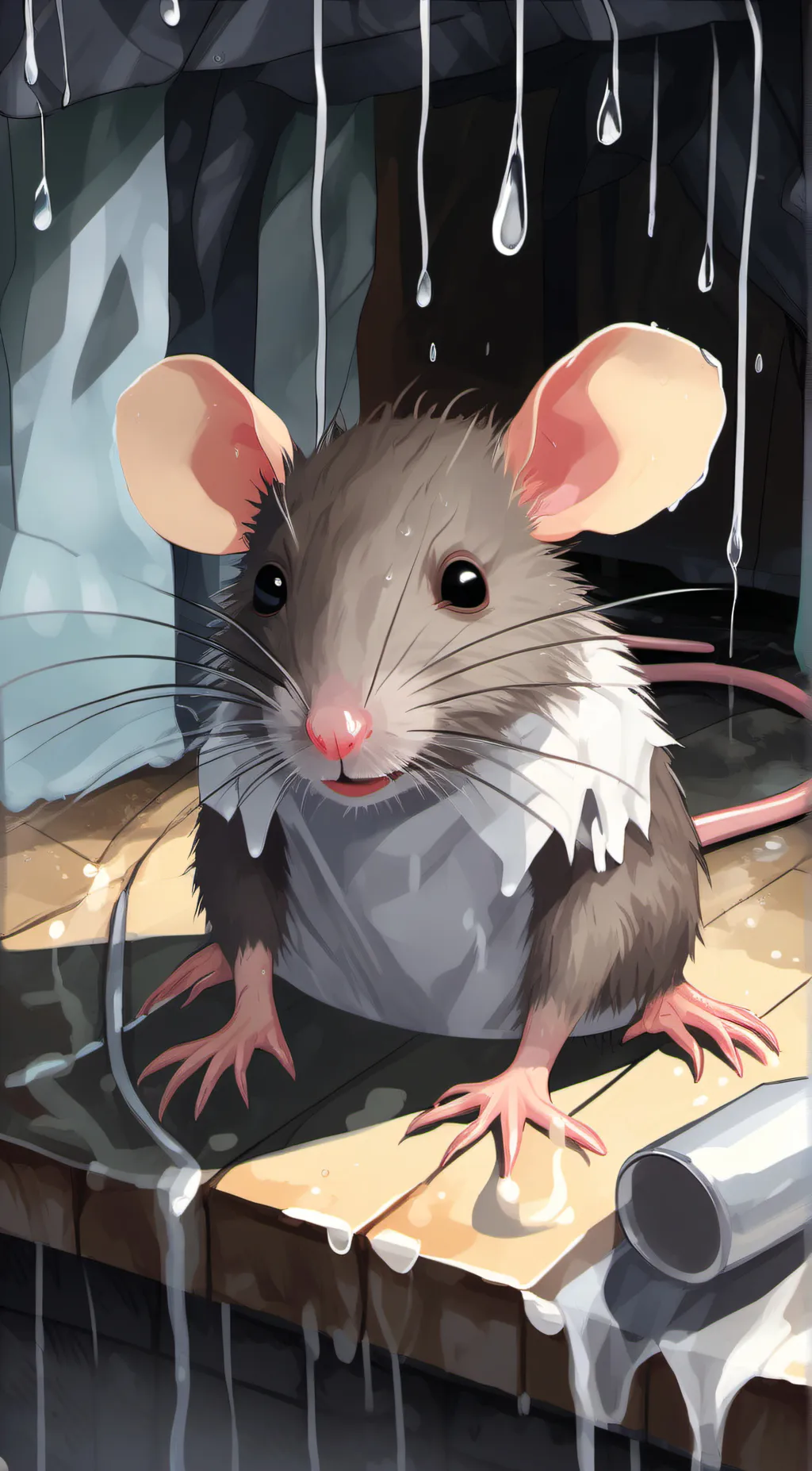 ai character: wet rat background