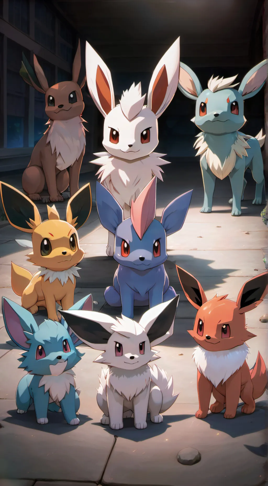 ai character: Evee evolutions  background