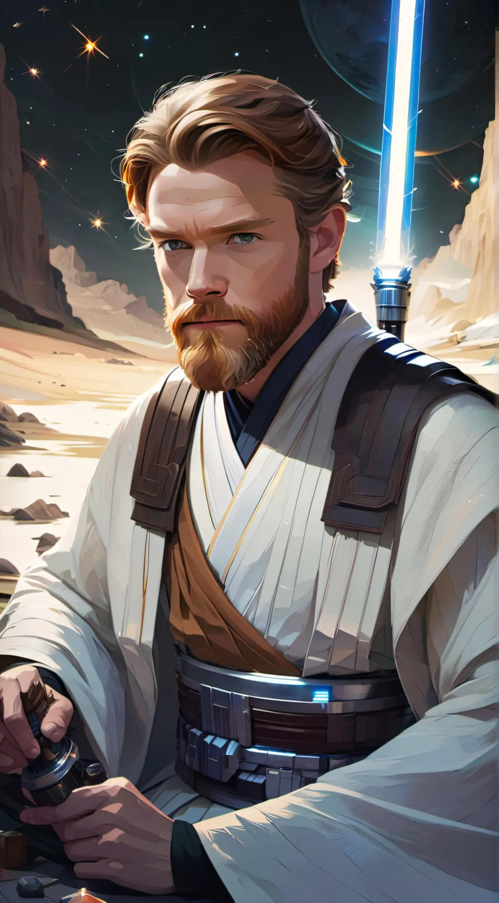 ai character: Obi Wan  background