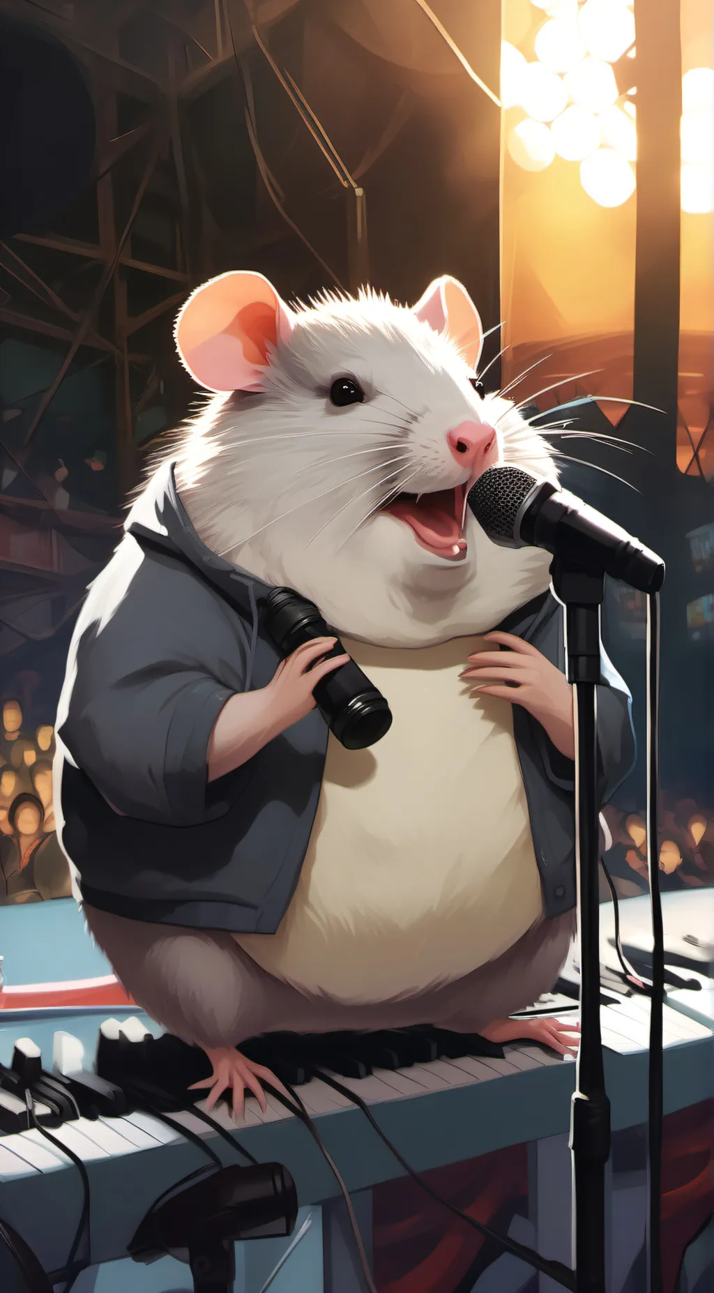 ai character: Biggie Cheese background