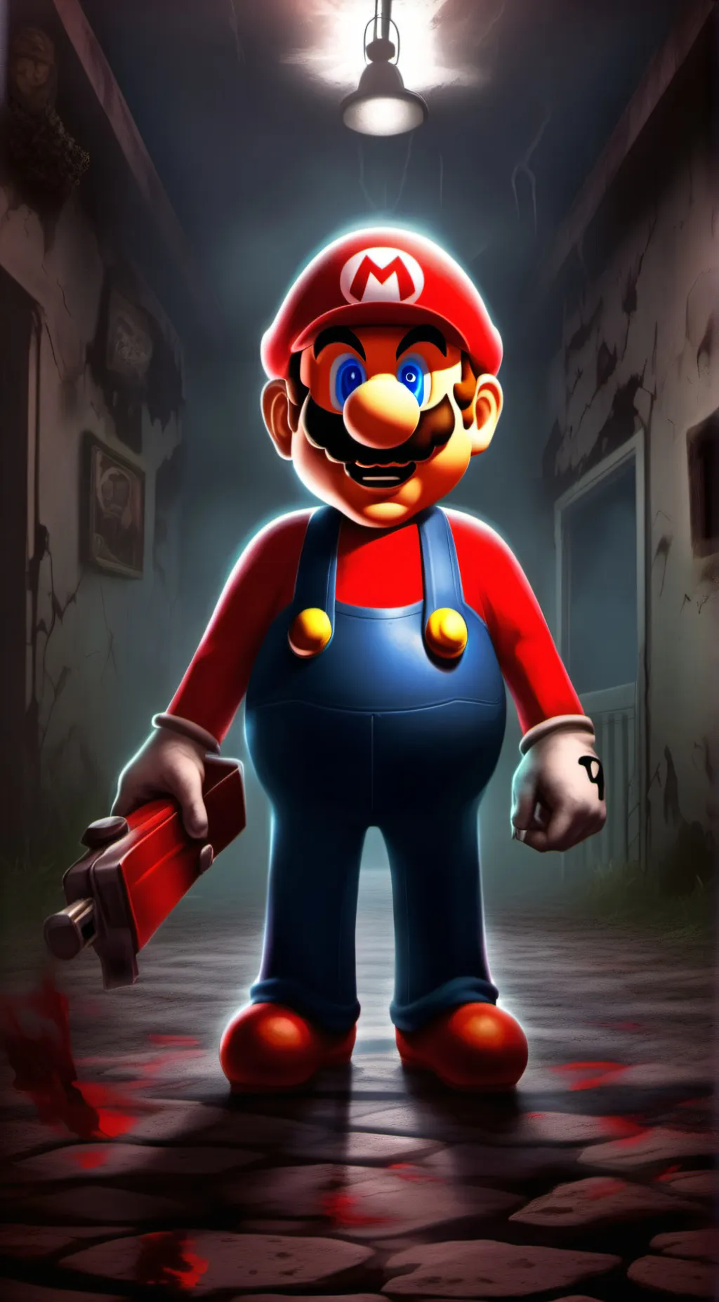 ai character: psycho Mario  background