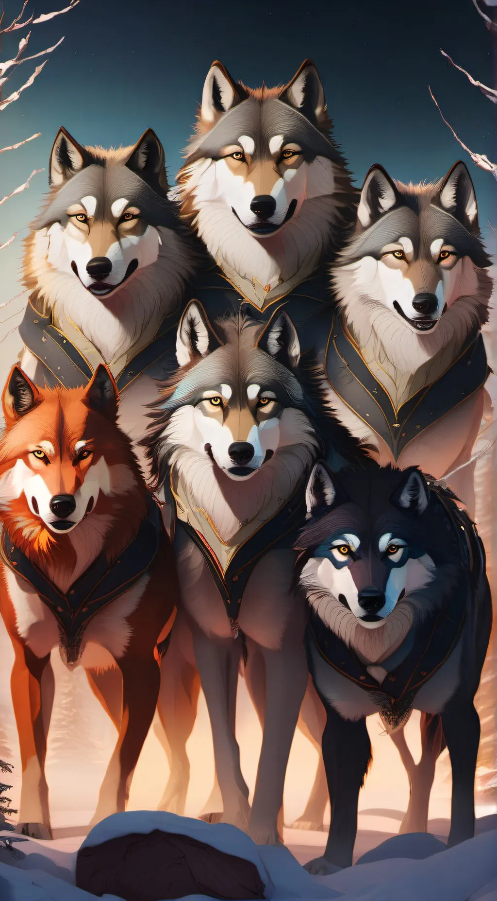 ai character: Pack of wolves  background