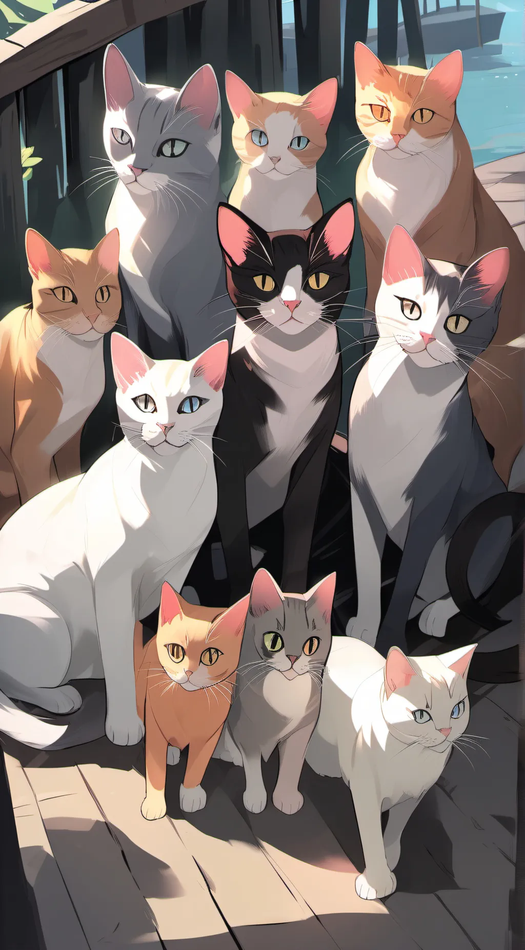 ai character: Cat island  background
