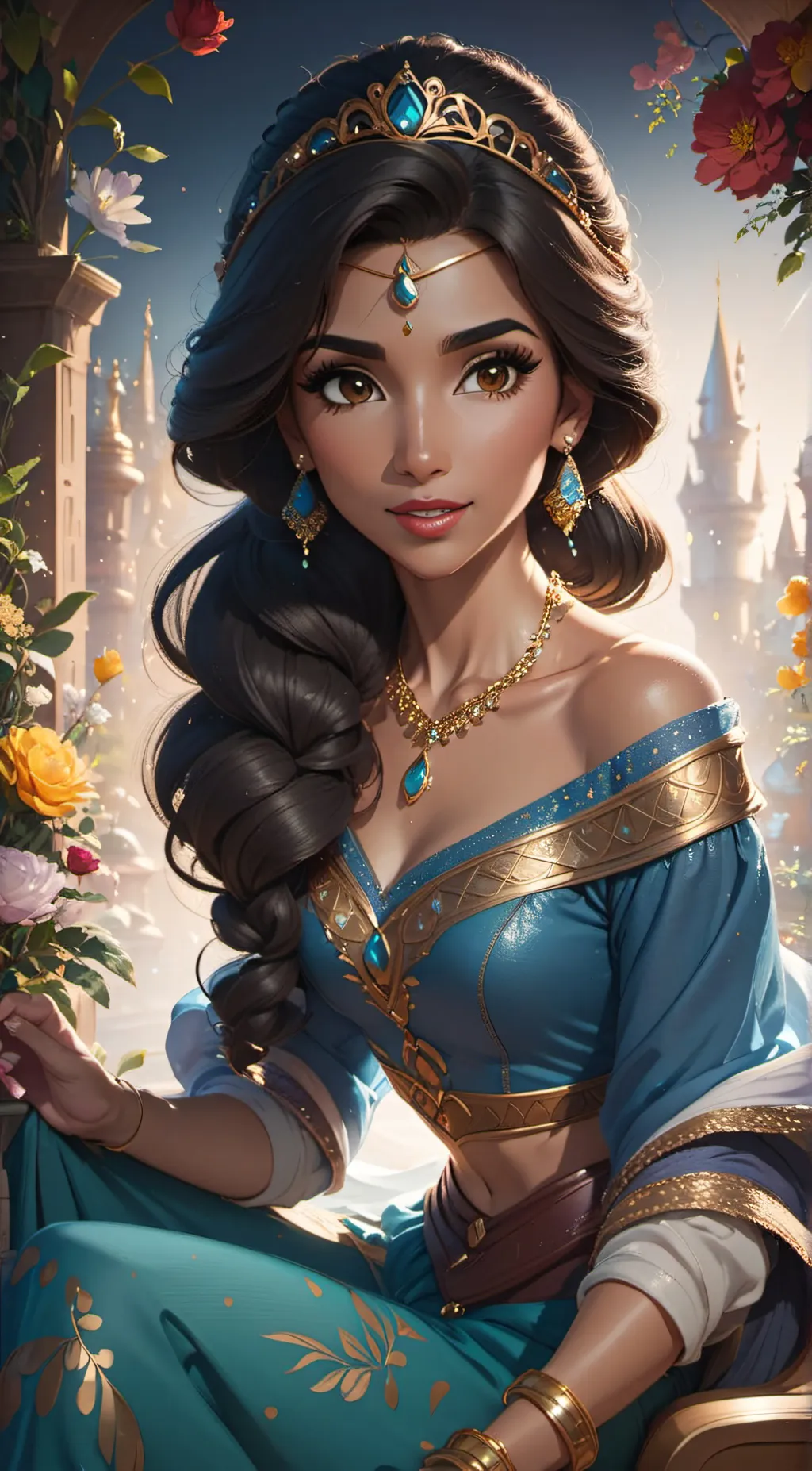 ai character: Princess Jasmine  background