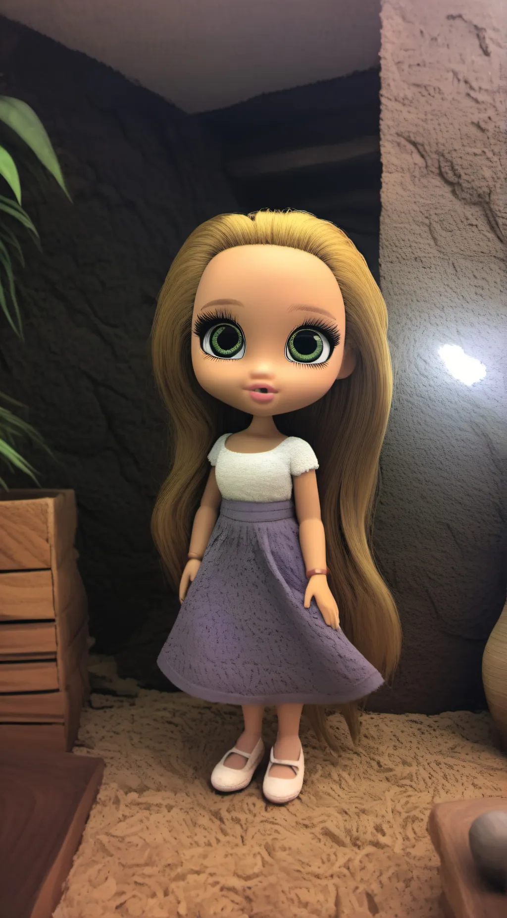 ai character: Violet  background