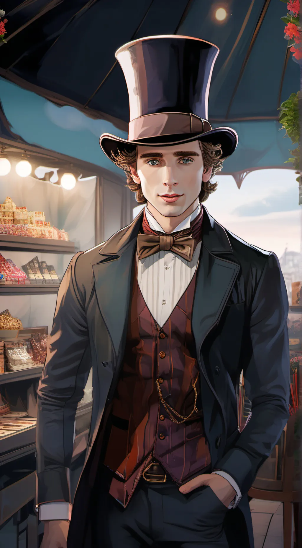 ai character: Wonka background