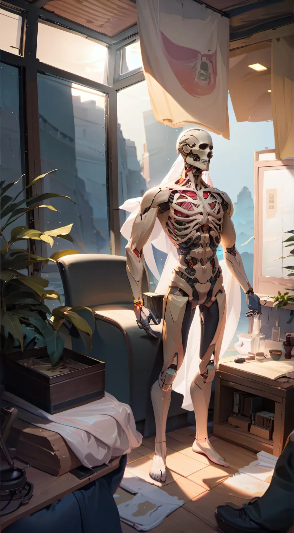 ai character: human body  background