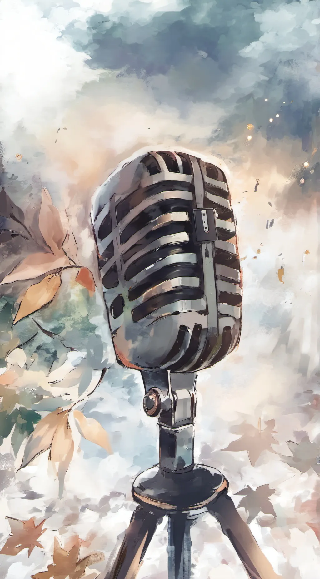 ai character: Microphone  background