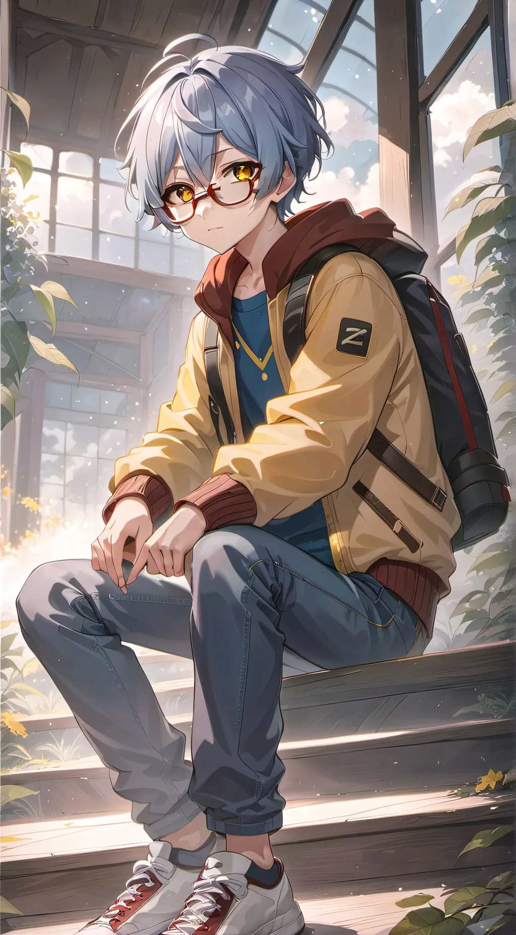 ai character: Backpack background