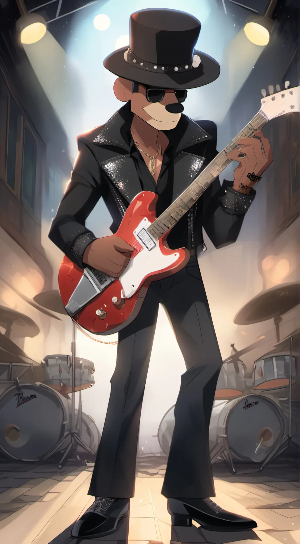 ai character: glamrock Freddy  background