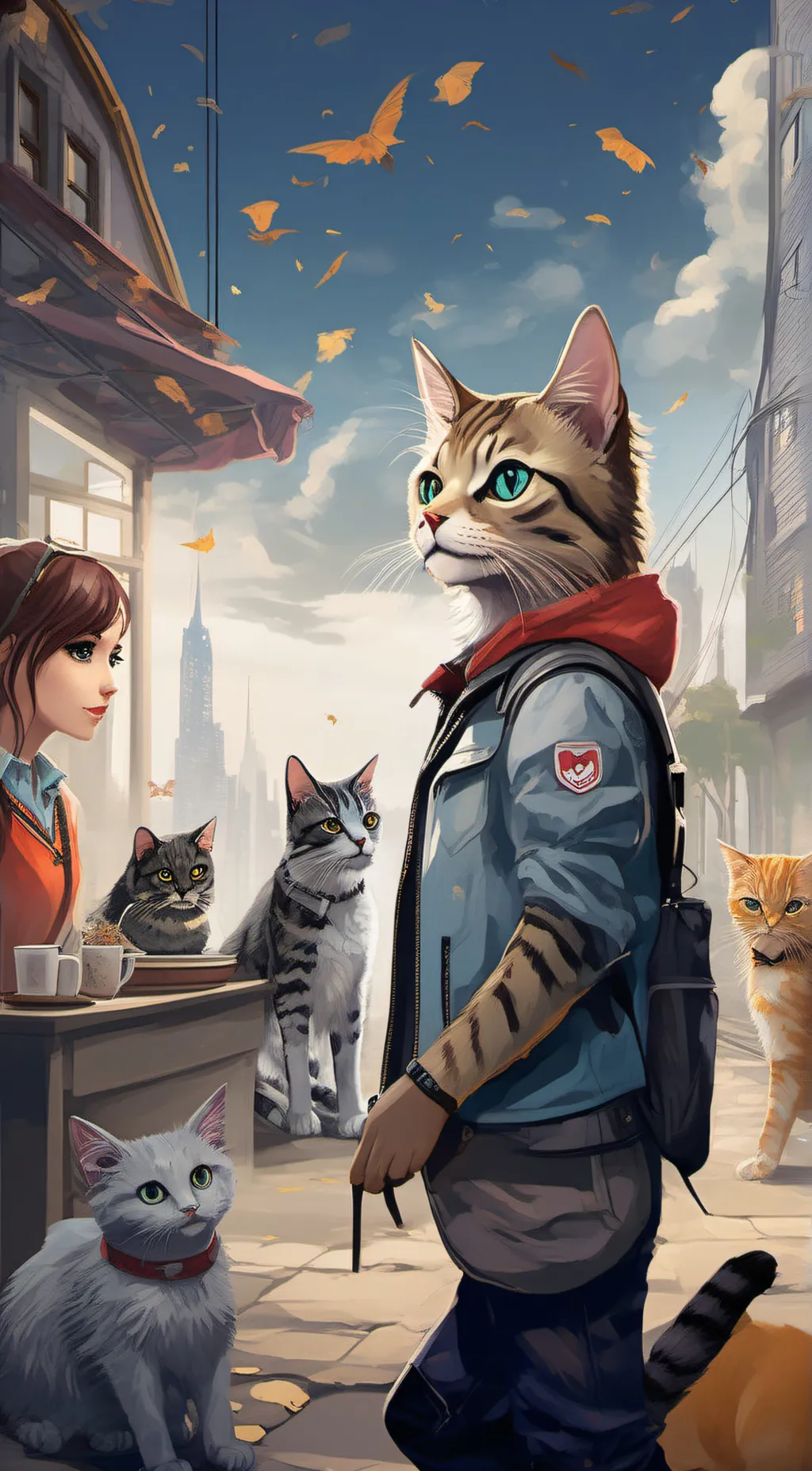 ai character: cat girlfriends  background