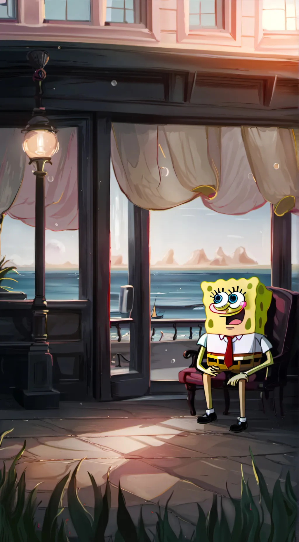 ai character: SpongeBob background