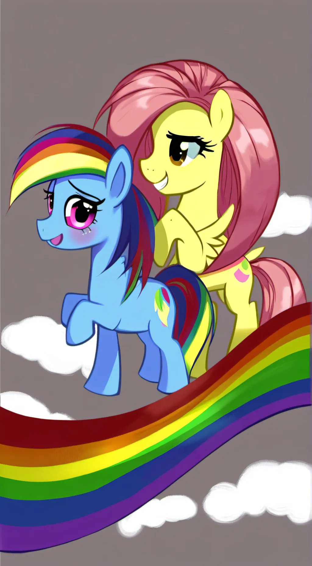 ai character: Rainbow background