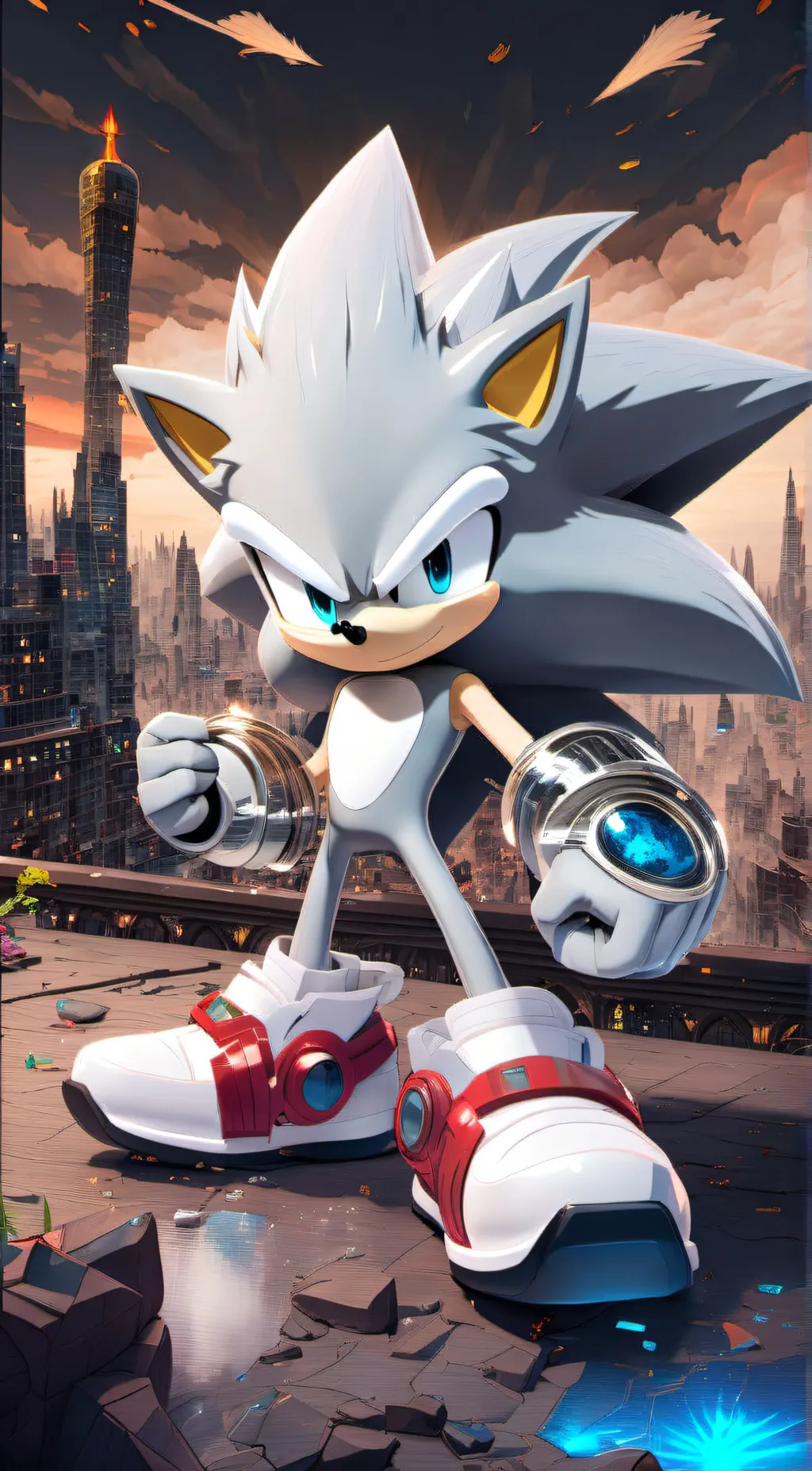 ai character: Silver background