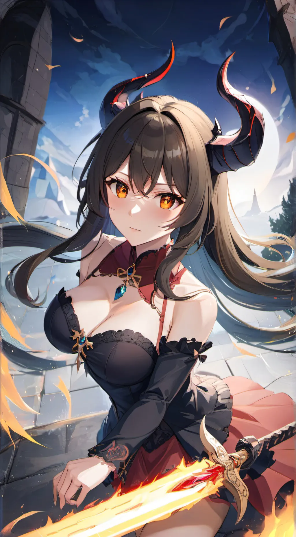 ai character: demon queen background