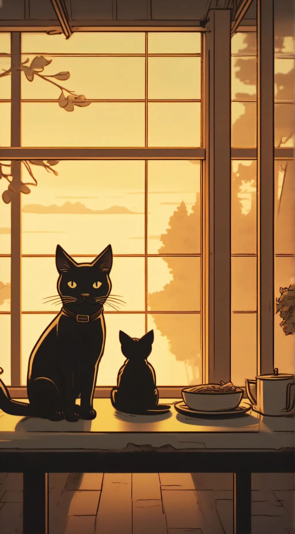 ai character: Black cat background