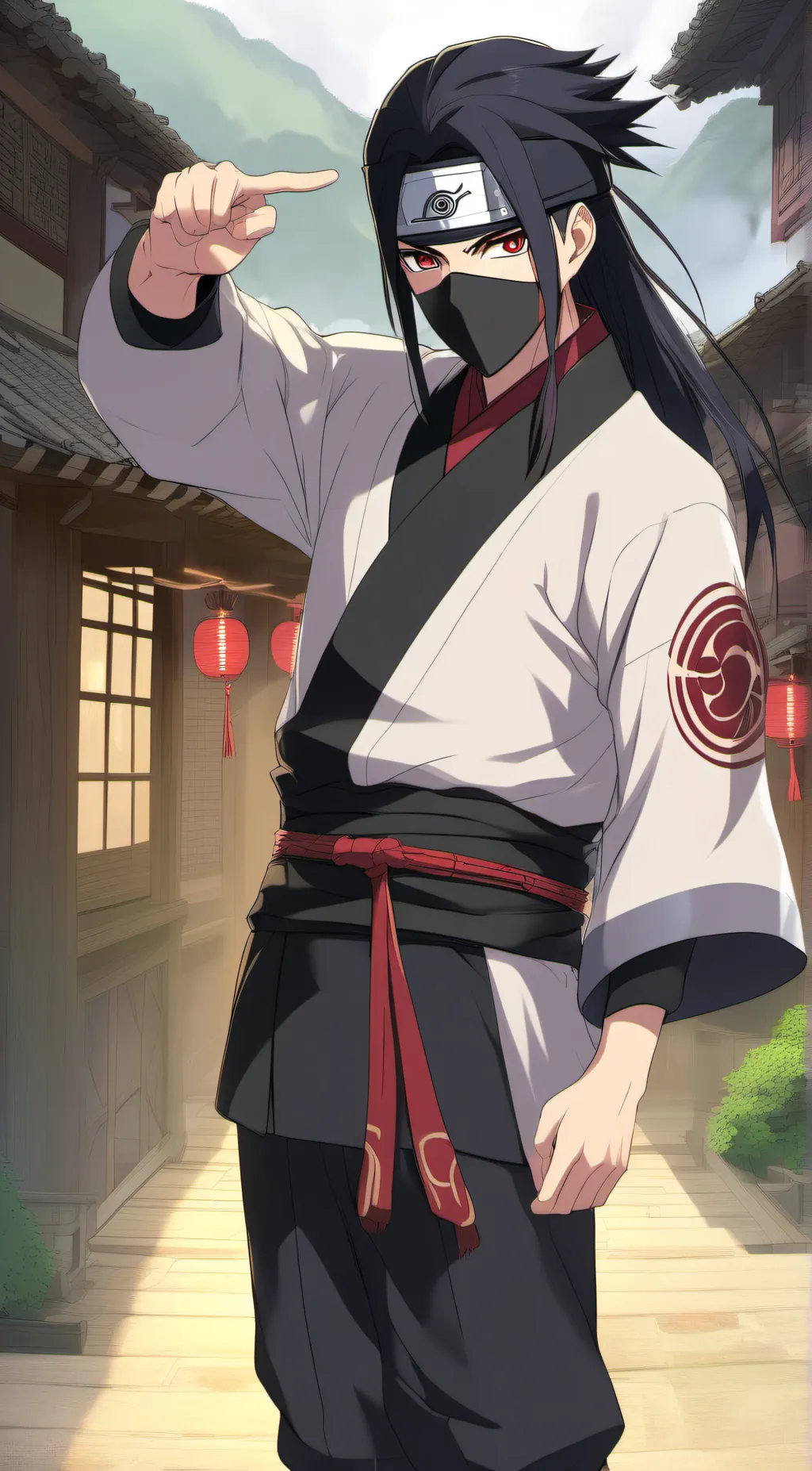 ai character: itachi Uchiha background
