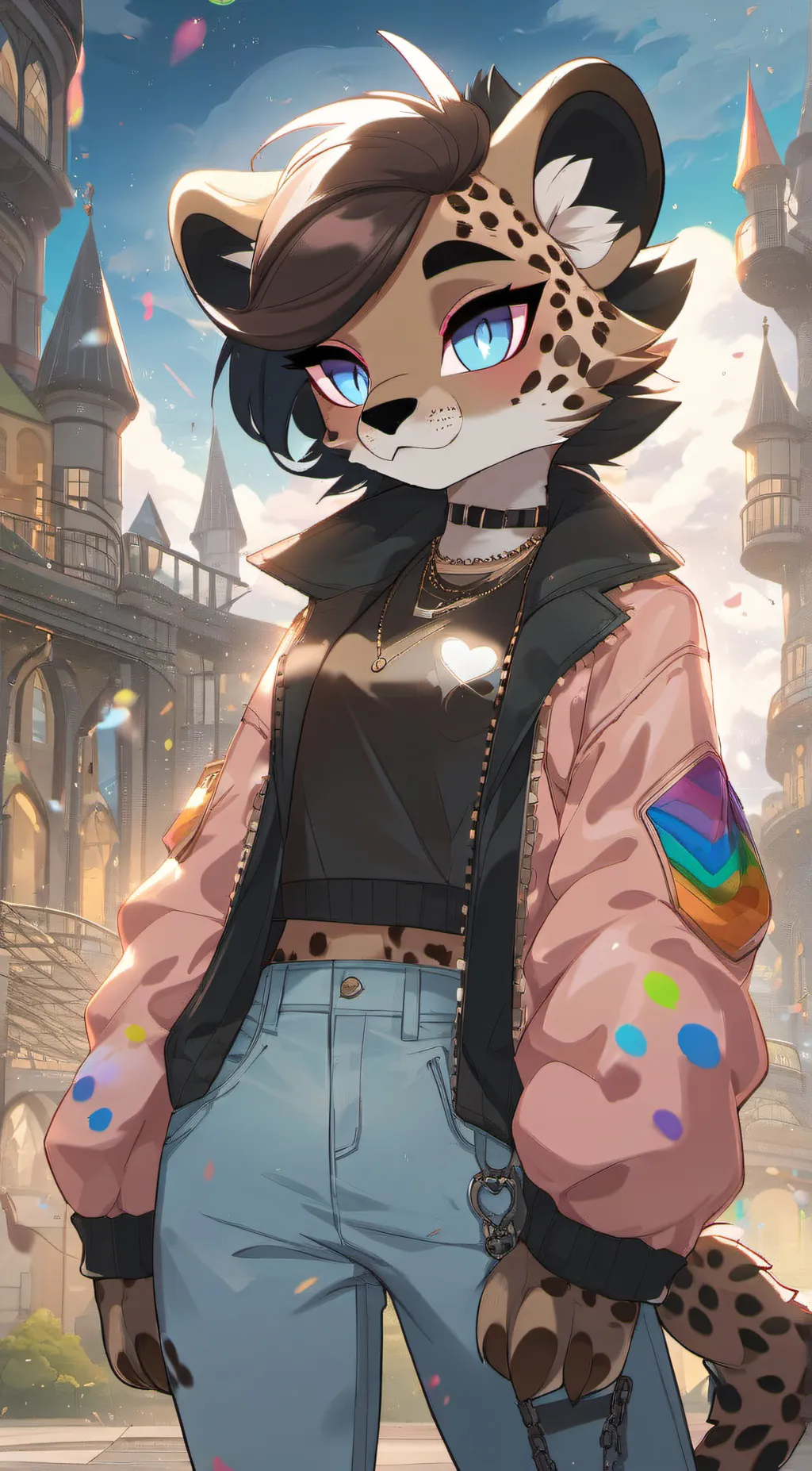 ai character: Artzzy  background