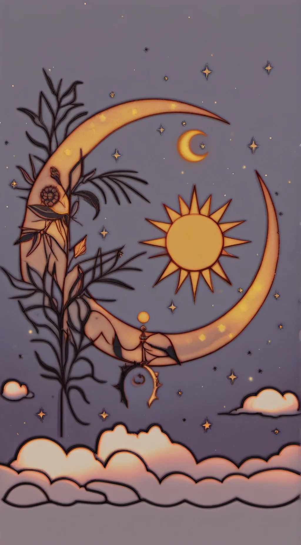 ai character: sun and moon background