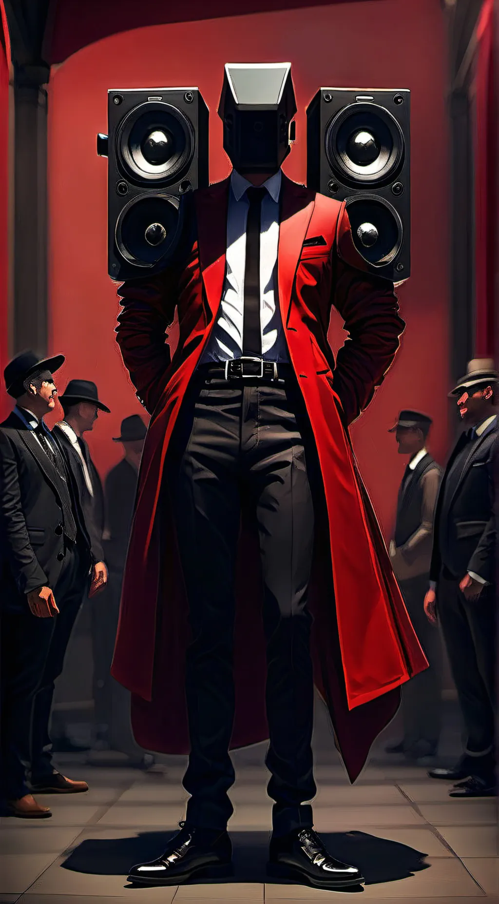 ai character: titan speakerman  background