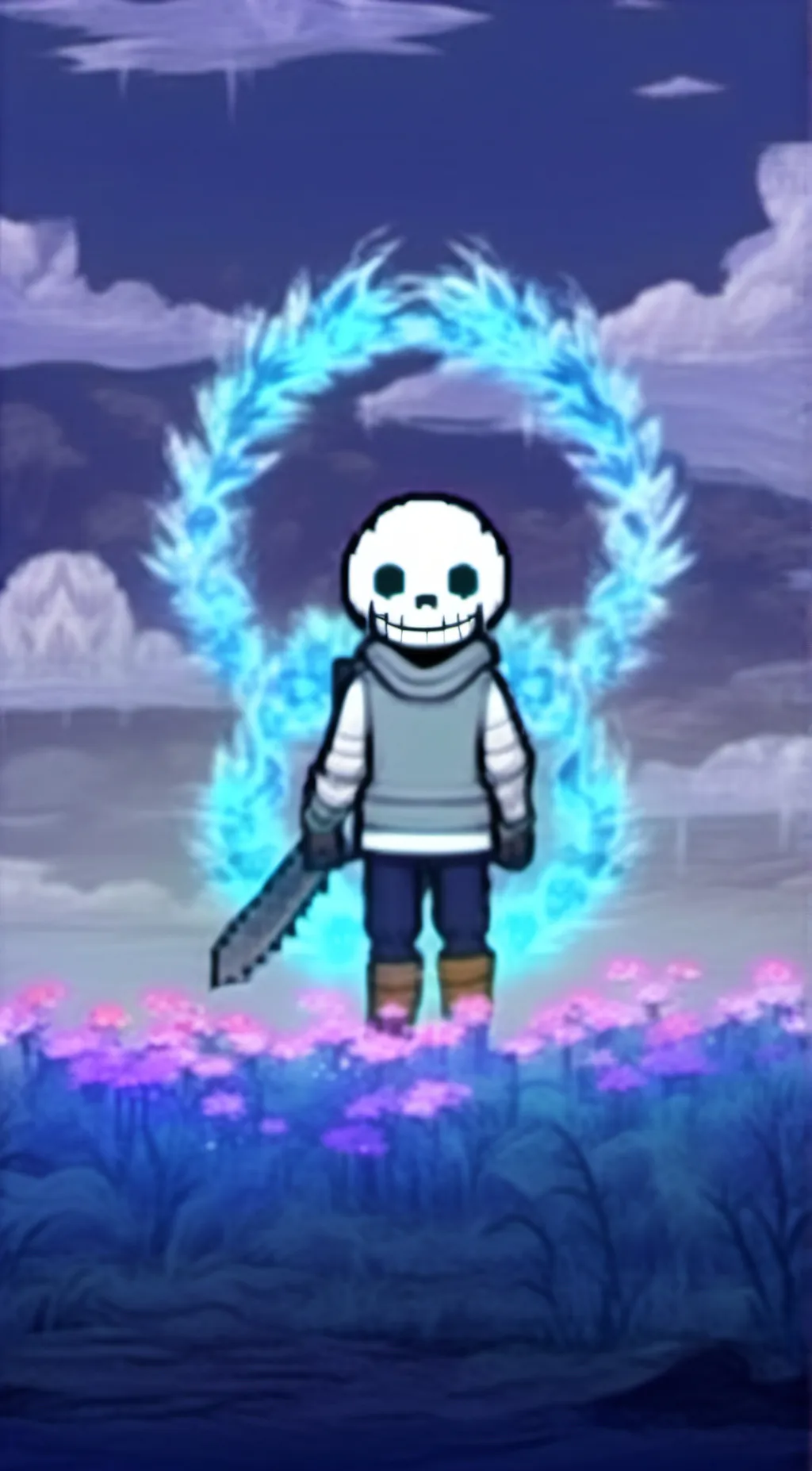 ai character: sans the sleleton background