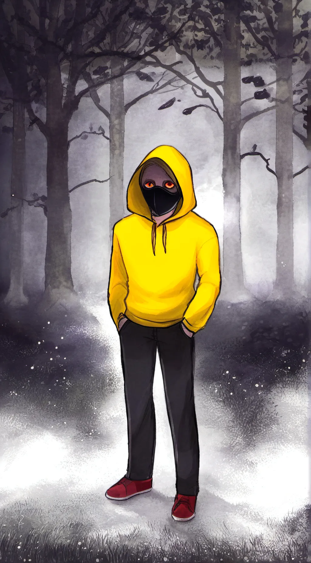 ai character: Hoodie (Brian)  background