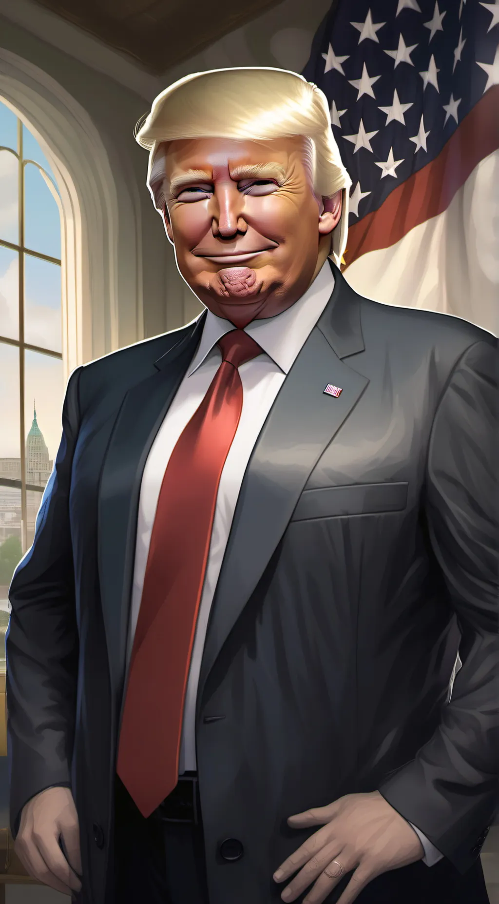 ai character: Donald j trump  background