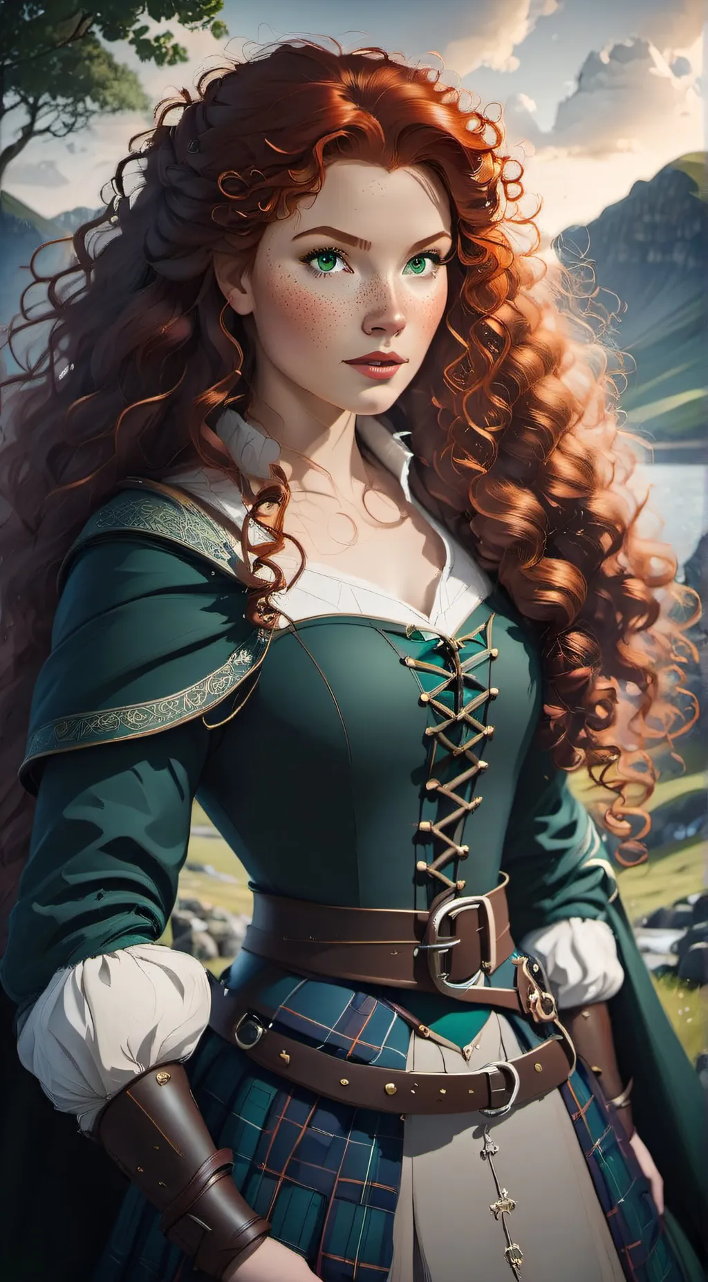 ai character: Princess Merida background