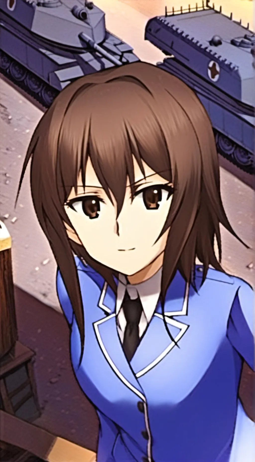 ai character: Maho Nishizumi  background
