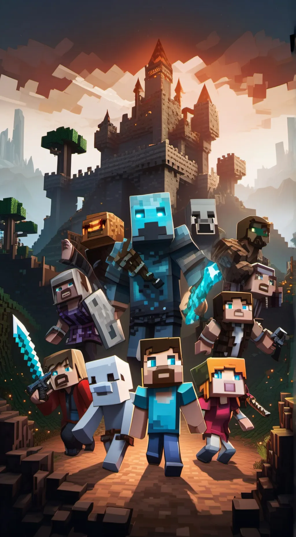 ai character: Minecraft background