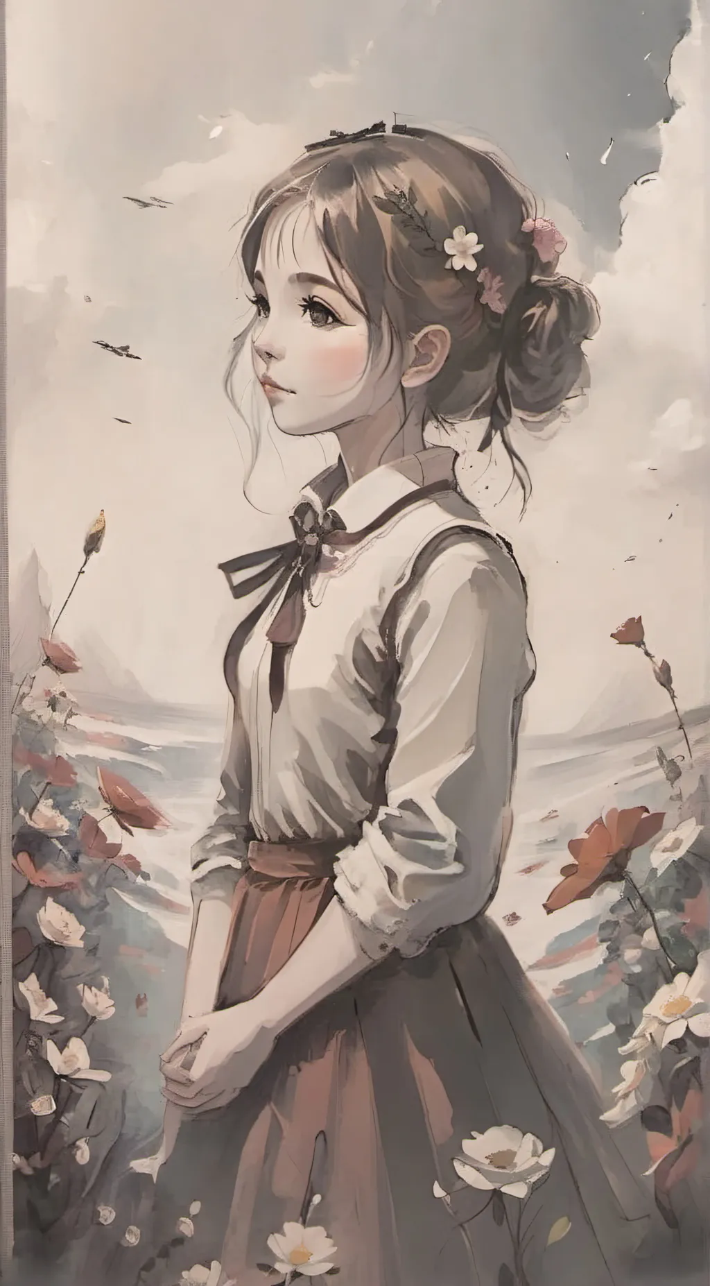 ai character: °°°flowy°°° background