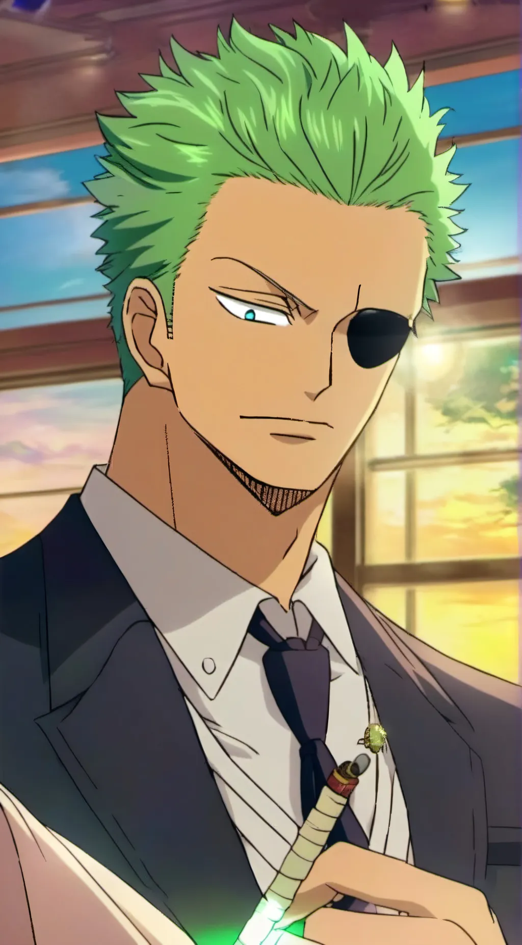 ai character: Zoro and Sanji background