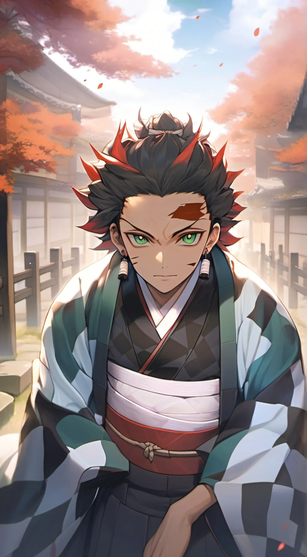 ai character: Tanjiro kamado background