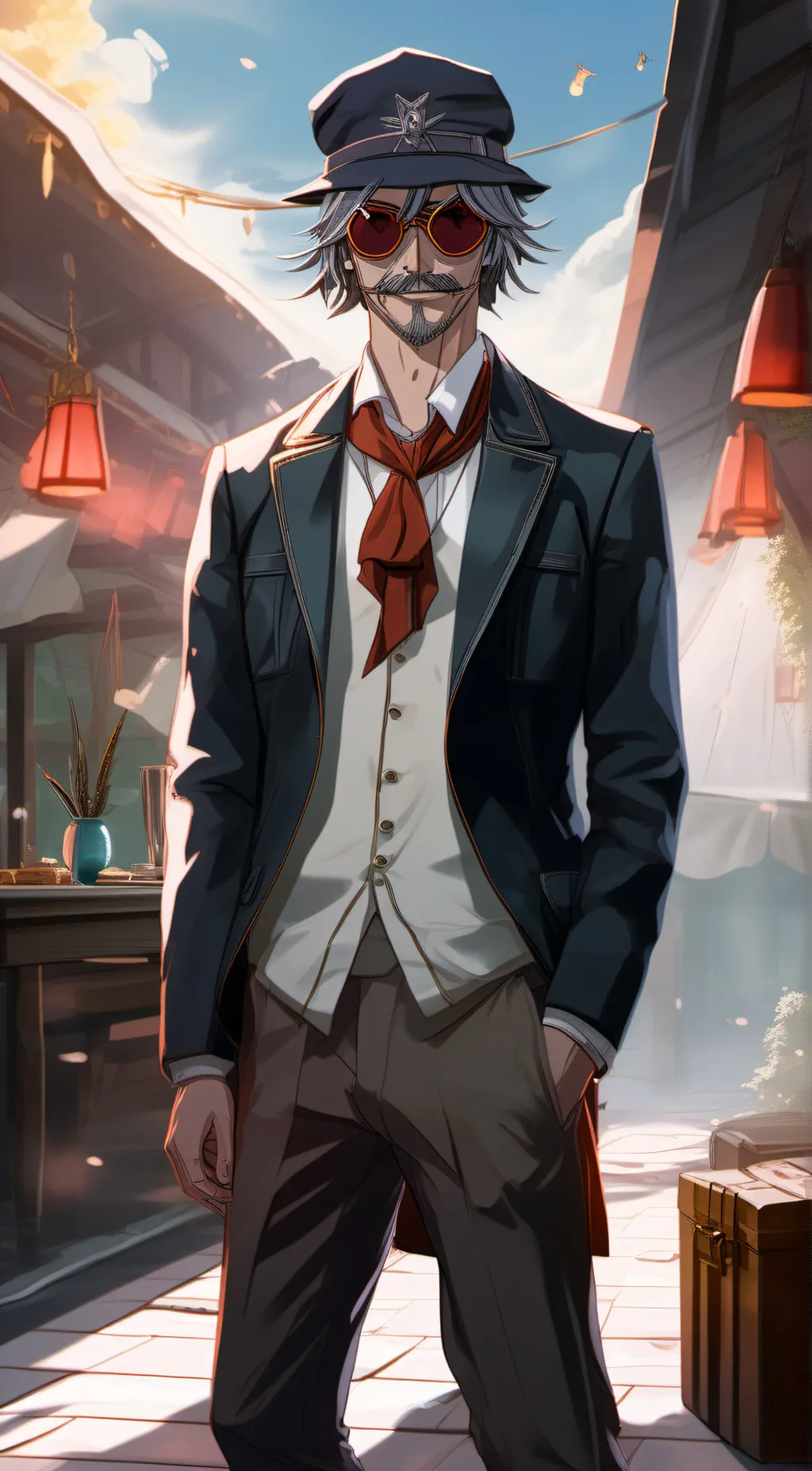 ai character: dezzaired  background