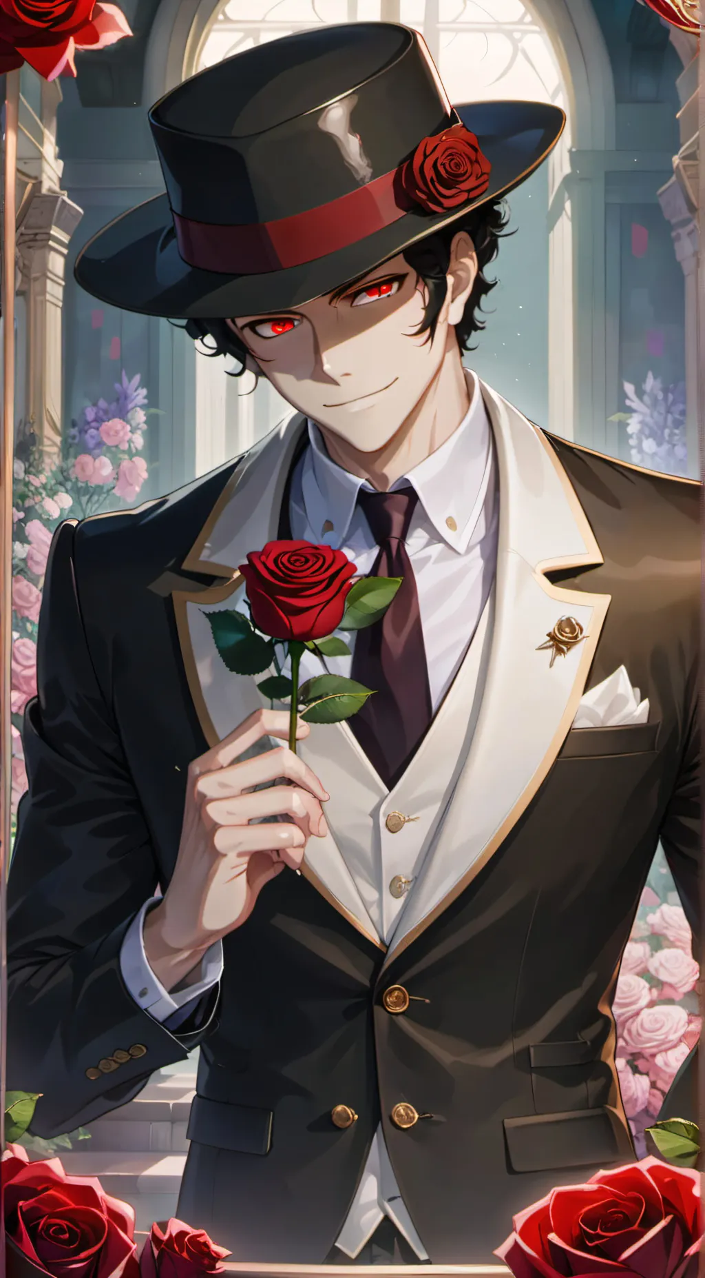 ai character: 🖤🩸Muzan❤️🌹 background