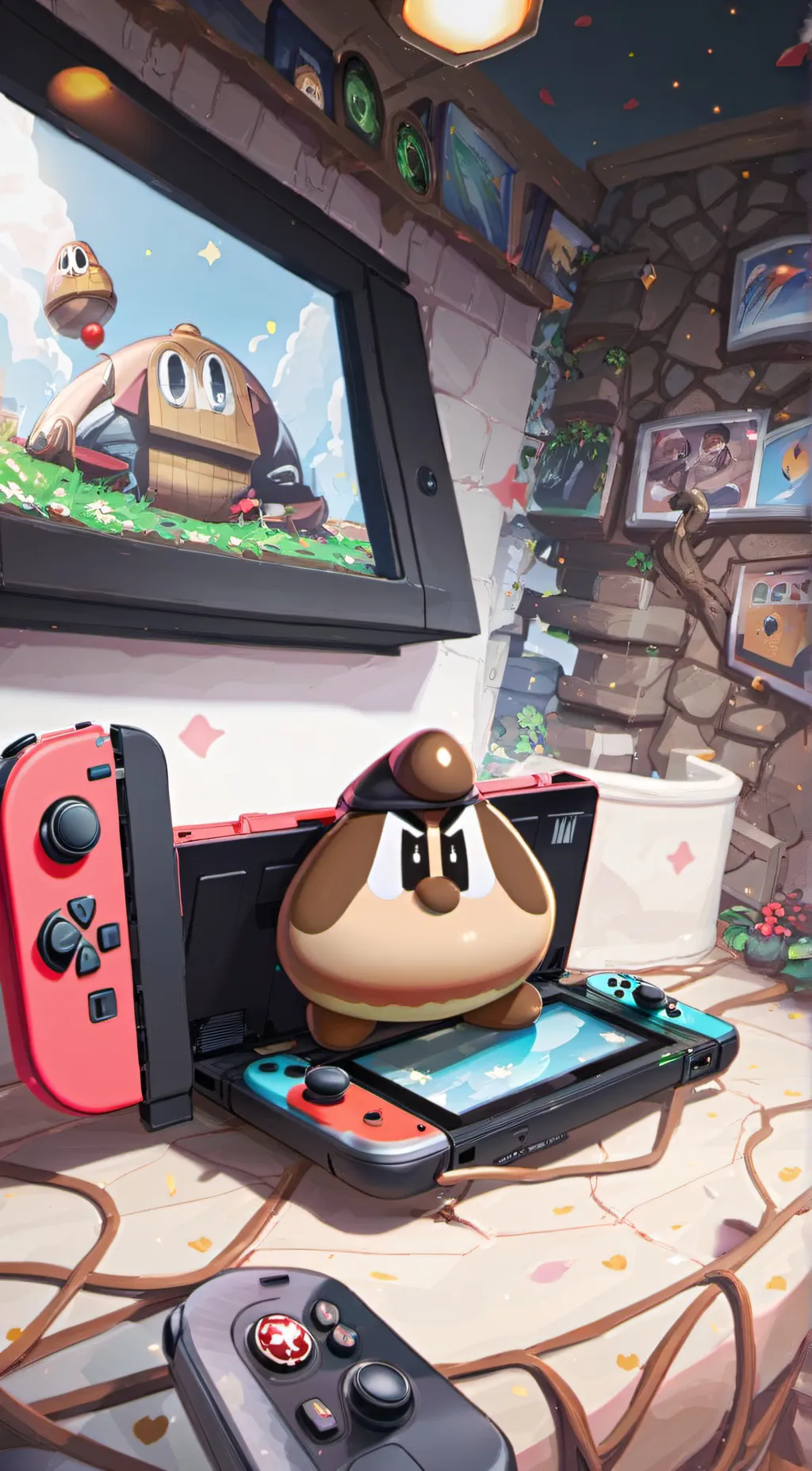 ai character: goomba On a switch background