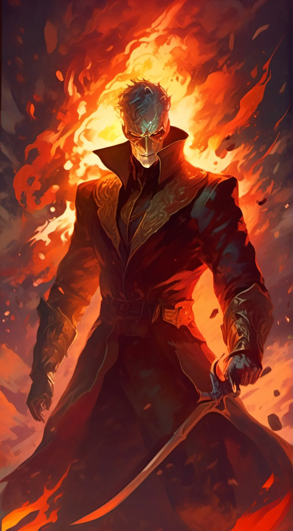 ai character: Flame Demon  background
