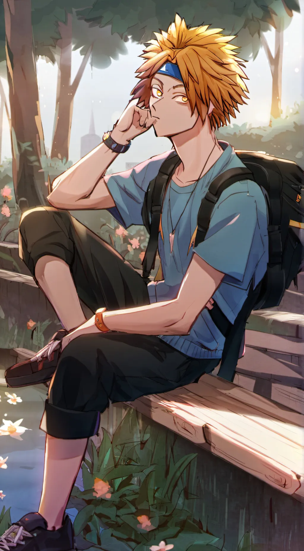 ai character: Denki Kaminari background