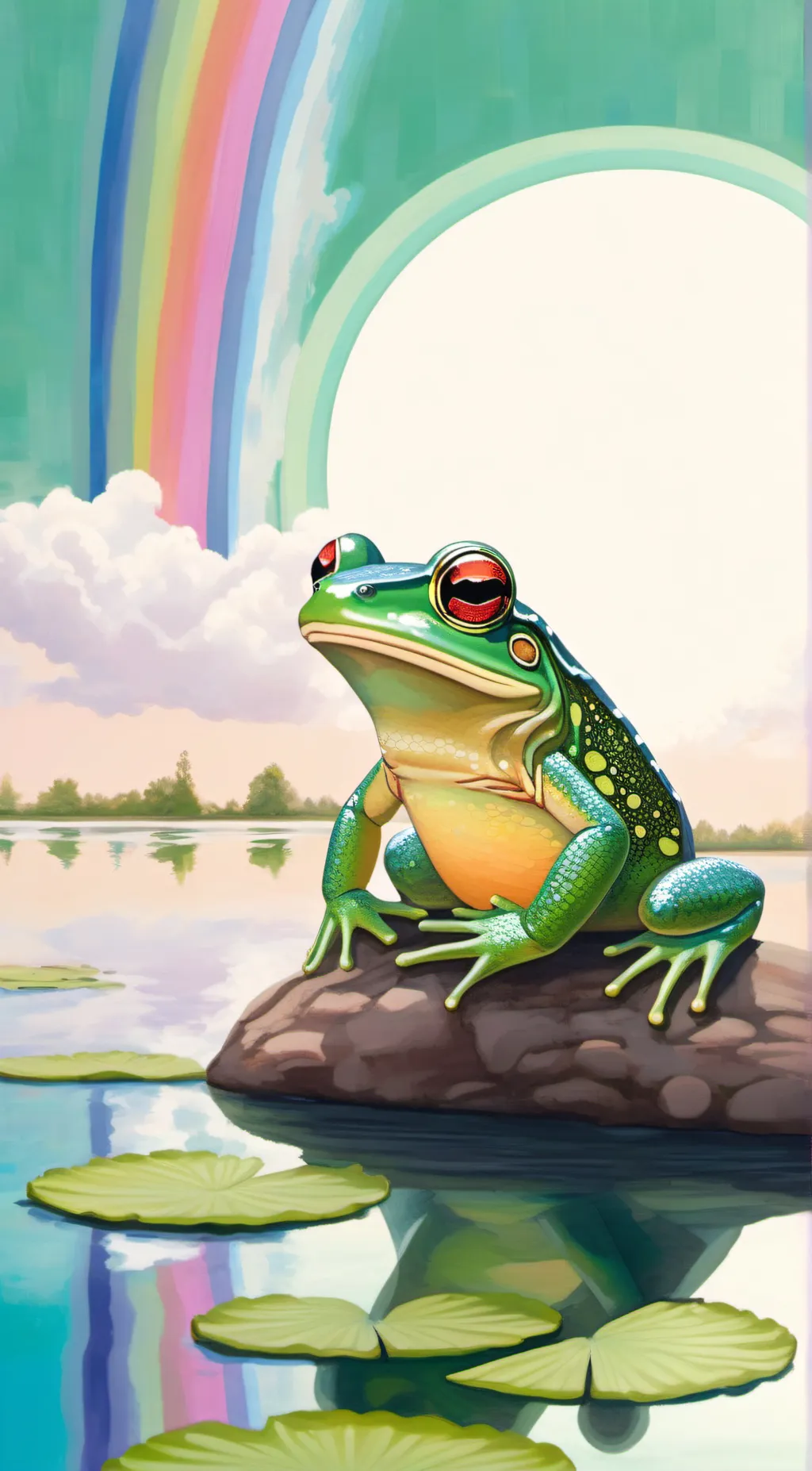 ai character: Motivational Frog background