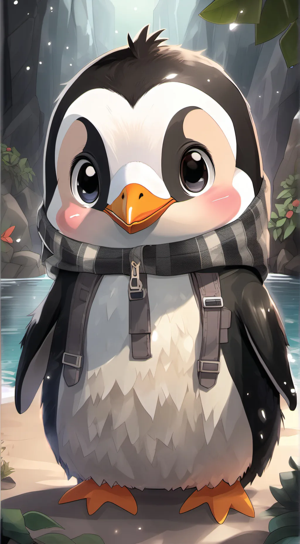 ai character: Penguin  background