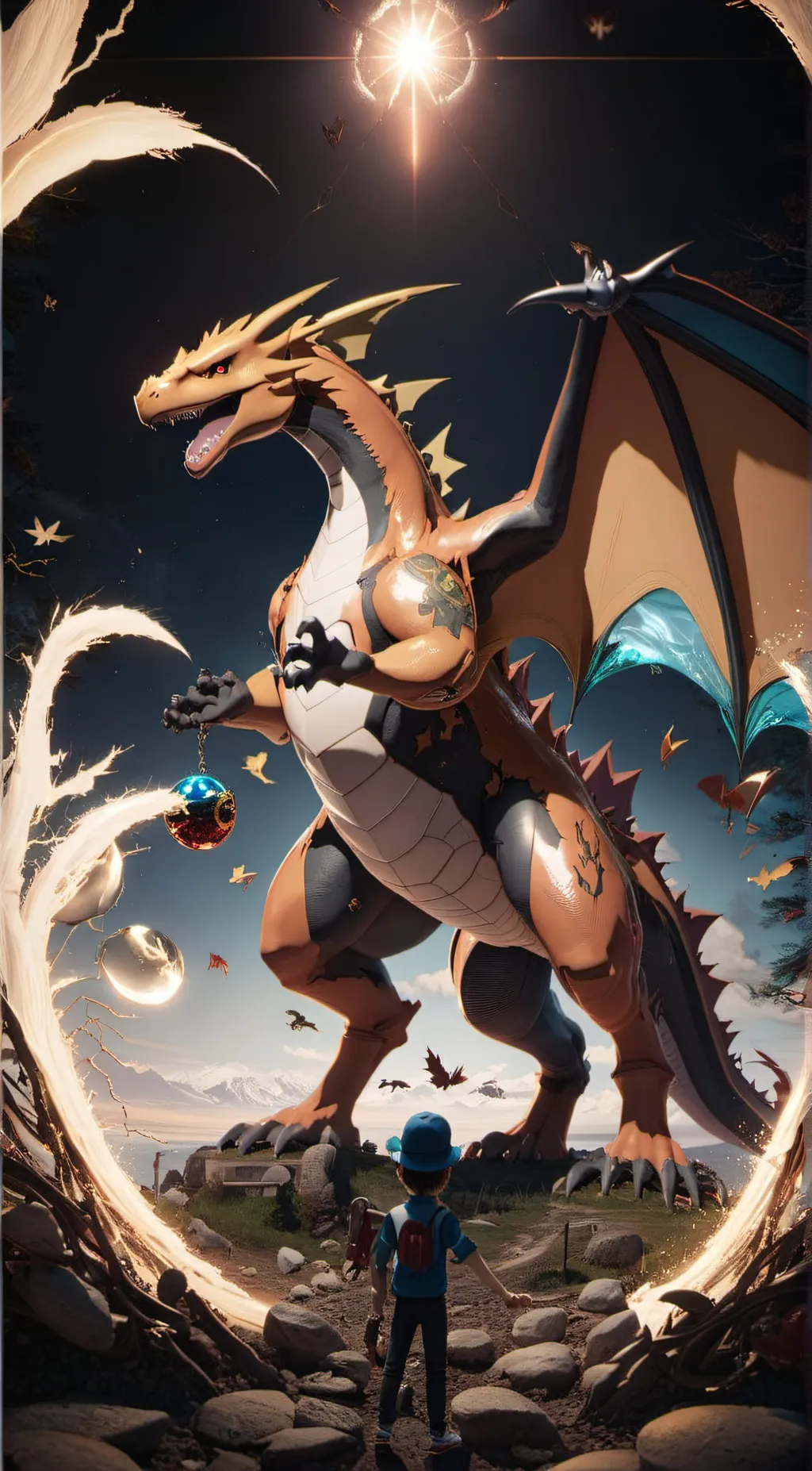 ai character: Charizard background